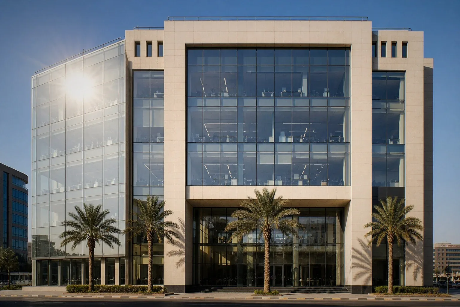Building before insulation — 8-floor office tower — Palestine St. | 1,200m² facade